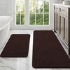 image:imageOLANLY Bathroom Rugs Sets 2 Piece Soft Absorbent Chenille Bath Mats and UShaped Contour Toilet Mat Area Rug Set Machine Washable Bath Carpet Home Decor Accessories 30x2024x20 GreyBrown