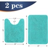 image:imageOLANLY Bathroom Rugs Sets 2 Piece Soft Absorbent Chenille Bath Mats and UShaped Contour Toilet Mat Area Rug Set Machine Washable Bath Carpet Home Decor Accessories 30x2024x20 GreyTeal