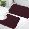 image:imageOLANLY Bathroom Rugs Sets 2 Piece Soft Absorbent Chenille Bath Mats and UShaped Contour Toilet Mat Area Rug Set Machine Washable Bath Carpet Home Decor Accessories 30x2024x20 GreyBlack Cherry