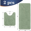 image:imageOLANLY Bathroom Rugs Sets 2 Piece Soft Absorbent Chenille Bath Mats and UShaped Contour Toilet Mat Area Rug Set Machine Washable Bath Carpet Home Decor Accessories 30x2024x20 GreySage Green