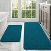 image:imageOLANLY Bathroom Rugs Sets 2 Piece Soft Absorbent Chenille Bath Mats and UShaped Contour Toilet Mat Area Rug Set Machine Washable Bath Carpet Home Decor Accessories 30x2024x20 GreyPeacock Blue