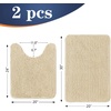 image:imageOLANLY Bathroom Rugs Sets 2 Piece Soft Absorbent Chenille Bath Mats and UShaped Contour Toilet Mat Area Rug Set Machine Washable Bath Carpet Home Decor Accessories 30x2024x20 GreyBeige