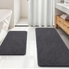 image:imageOLANLY Bathroom Rugs Sets 2 Piece Soft Absorbent Chenille Bath Mats and UShaped Contour Toilet Mat Area Rug Set Machine Washable Bath Carpet Home Decor Accessories 30x2024x20 GreyDark Grey