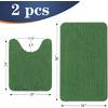 image:imageOLANLY Bathroom Rugs Sets 2 Piece Soft Absorbent Chenille Bath Mats and UShaped Contour Toilet Mat Area Rug Set Machine Washable Bath Carpet Home Decor Accessories 30x2024x20 GreyOlive Green