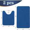 image:imageOLANLY Bathroom Rugs Sets 2 Piece Soft Absorbent Chenille Bath Mats and UShaped Contour Toilet Mat Area Rug Set Machine Washable Bath Carpet Home Decor Accessories 30x2024x20 GreyDeep Navy Blue