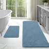 image:imageOLANLY Bathroom Rugs Sets 2 Piece Soft Absorbent Chenille Bath Mats and UShaped Contour Toilet Mat Area Rug Set Machine Washable Bath Carpet Home Decor Accessories 30x2024x20 GreyAiry Blue