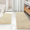 image:imageOLANLY Bathroom Rugs Sets 2 Piece Soft Absorbent Chenille Bath Mats and UShaped Contour Toilet Mat Area Rug Set Machine Washable Bath Carpet Home Decor Accessories 30x2024x20 GreyBeige