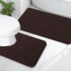 image:imageOLANLY Bathroom Rugs Sets 2 Piece Soft Absorbent Chenille Bath Mats and UShaped Contour Toilet Mat Area Rug Set Machine Washable Bath Carpet Home Decor Accessories 30x2024x20 GreyBrown