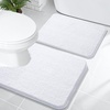 image:imageOLANLY Bathroom Rugs Sets 2 Piece Soft Absorbent Chenille Bath Mats and UShaped Contour Toilet Mat Area Rug Set Machine Washable Bath Carpet Home Decor Accessories 30x2024x20 GreyWhite