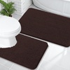 image:imageOLANLY Bathroom Rugs Sets 2 Piece Soft Absorbent Chenille Bath Mats and UShaped Contour Toilet Mat Area Rug Set Machine Washable Bath Carpet Home Decor Accessories 30x2024x20 GreyBrown