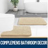image:imageOLANLY Bathroom Rugs Sets 2 Piece Soft Absorbent Chenille Bath Mats and UShaped Contour Toilet Mat Area Rug Set Machine Washable Bath Carpet Home Decor Accessories 30x2024x20 GreyBeige