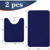 image:imageOLANLY Bathroom Rugs Sets 2 Piece Soft Absorbent Chenille Bath Mats and UShaped Contour Toilet Mat Area Rug Set Machine Washable Bath Carpet Home Decor Accessories 30x2024x20 GreyNavy