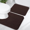 image:imageOLANLY Bathroom Rugs Sets 2 Piece Soft Absorbent Chenille Bath Mats and UShaped Contour Toilet Mat Area Rug Set Machine Washable Bath Carpet Home Decor Accessories 30x2024x20 GreyBrown
