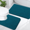 image:imageOLANLY Bathroom Rugs Sets 2 Piece Soft Absorbent Chenille Bath Mats and UShaped Contour Toilet Mat Area Rug Set Machine Washable Bath Carpet Home Decor Accessories 30x2024x20 GreyPeacock Blue