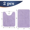 image:imageOLANLY Bathroom Rugs Sets 2 Piece Soft Absorbent Chenille Bath Mats and UShaped Contour Toilet Mat Area Rug Set Machine Washable Bath Carpet Home Decor Accessories 30x2024x20 GreyLavender