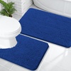 image:imageOLANLY Bathroom Rugs Sets 2 Piece Soft Absorbent Chenille Bath Mats and UShaped Contour Toilet Mat Area Rug Set Machine Washable Bath Carpet Home Decor Accessories 30x2024x20 GreyRoyal Blue