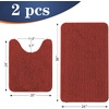 image:imageOLANLY Bathroom Rugs Sets 2 Piece Soft Absorbent Chenille Bath Mats and UShaped Contour Toilet Mat Area Rug Set Machine Washable Bath Carpet Home Decor Accessories 30x2024x20 GreyRed