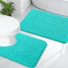 image:imageOLANLY Bathroom Rugs Sets 2 Piece Soft Absorbent Chenille Bath Mats and UShaped Contour Toilet Mat Area Rug Set Machine Washable Bath Carpet Home Decor Accessories 30x2024x20 GreyTeal