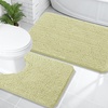 image:imageOLANLY Bathroom Rugs Sets 2 Piece Soft Absorbent Chenille Bath Mats and UShaped Contour Toilet Mat Area Rug Set Machine Washable Bath Carpet Home Decor Accessories 30x2024x20 GreyVanilla