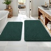 image:imageOLANLY Bathroom Rugs Sets 2 Piece Soft Absorbent Chenille Bath Mats and UShaped Contour Toilet Mat Area Rug Set Machine Washable Bath Carpet Home Decor Accessories 30x2024x20 GreyBlackish Green