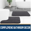 image:imageOLANLY Bathroom Rugs Sets 2 Piece Soft Absorbent Chenille Bath Mats and UShaped Contour Toilet Mat Area Rug Set Machine Washable Bath Carpet Home Decor Accessories 30x2024x20 GreyDark Grey