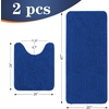 image:imageOLANLY Bathroom Rugs Sets 2 Piece Soft Absorbent Chenille Bath Mats and UShaped Contour Toilet Mat Area Rug Set Machine Washable Bath Carpet Home Decor Accessories 30x2024x20 GreyRoyal Blue