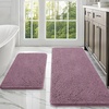 image:imageOLANLY Bathroom Rugs Sets 2 Piece Soft Absorbent Chenille Bath Mats and UShaped Contour Toilet Mat Area Rug Set Machine Washable Bath Carpet Home Decor Accessories 30x2024x20 GreyDeep Plum