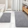 image:imageOLANLY Bathroom Rugs Sets 2 Piece Soft Absorbent Chenille Bath Mats and UShaped Contour Toilet Mat Area Rug Set Machine Washable Bath Carpet Home Decor Accessories 30x2024x20 GreyGrey