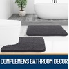 image:imageOLANLY Bathroom Rugs Sets 2 Piece Soft Absorbent Chenille Bath Mats and UShaped Contour Toilet Mat Area Rug Set Machine Washable Bath Carpet Home Decor Accessories 30x2024x20 GreyDark Grey