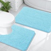 image:imageOLANLY Bathroom Rugs Sets 2 Piece Soft Absorbent Chenille Bath Mats and UShaped Contour Toilet Mat Area Rug Set Machine Washable Bath Carpet Home Decor Accessories 30x2024x20 GreySky Blue