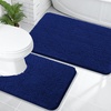 image:imageOLANLY Bathroom Rugs Sets 2 Piece Soft Absorbent Chenille Bath Mats and UShaped Contour Toilet Mat Area Rug Set Machine Washable Bath Carpet Home Decor Accessories 30x2024x20 GreyNavy