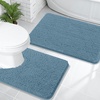 image:imageOLANLY Bathroom Rugs Sets 2 Piece Soft Absorbent Chenille Bath Mats and UShaped Contour Toilet Mat Area Rug Set Machine Washable Bath Carpet Home Decor Accessories 30x2024x20 GreyAiry Blue
