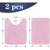 image:imageOLANLY Bathroom Rugs Sets 2 Piece Soft Absorbent Chenille Bath Mats and UShaped Contour Toilet Mat Area Rug Set Machine Washable Bath Carpet Home Decor Accessories 30x2024x20 GreyPink
