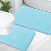 image:imageOLANLY Bathroom Rugs Sets 2 Piece Soft Absorbent Chenille Bath Mats and UShaped Contour Toilet Mat Area Rug Set Machine Washable Bath Carpet Home Decor Accessories 30x2024x20 GreySky Blue