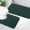 image:imageOLANLY Bathroom Rugs Sets 2 Piece Soft Absorbent Chenille Bath Mats and UShaped Contour Toilet Mat Area Rug Set Machine Washable Bath Carpet Home Decor Accessories 30x2024x20 GreyBlackish Green