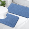 image:imageOLANLY Bathroom Rugs Sets 2 Piece Soft Absorbent Chenille Bath Mats and UShaped Contour Toilet Mat Area Rug Set Machine Washable Bath Carpet Home Decor Accessories 30x2024x20 GreyCornflower Blue