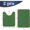 image:imageOLANLY Bathroom Rugs Sets 2 Piece Soft Absorbent Chenille Bath Mats and UShaped Contour Toilet Mat Area Rug Set Machine Washable Bath Carpet Home Decor Accessories 30x2024x20 GreyOlive Green