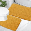 image:imageOLANLY Bathroom Rugs Sets 2 Piece Soft Absorbent Chenille Bath Mats and UShaped Contour Toilet Mat Area Rug Set Machine Washable Bath Carpet Home Decor Accessories 30x2024x20 GreyGolden Yellow