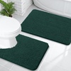 image:imageOLANLY Bathroom Rugs Sets 2 Piece Soft Absorbent Chenille Bath Mats and UShaped Contour Toilet Mat Area Rug Set Machine Washable Bath Carpet Home Decor Accessories 30x2024x20 GreyBlackish Green