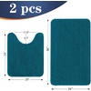 image:imageOLANLY Bathroom Rugs Sets 2 Piece Soft Absorbent Chenille Bath Mats and UShaped Contour Toilet Mat Area Rug Set Machine Washable Bath Carpet Home Decor Accessories 30x2024x20 GreyPeacock Blue