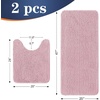 image:imageOLANLY Bathroom Rugs Sets 2 Piece Soft Absorbent Chenille Bath Mats and UShaped Contour Toilet Mat Area Rug Set Machine Washable Bath Carpet Home Decor Accessories 30x2024x20 GreyDusty Rose