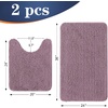 image:imageOLANLY Bathroom Rugs Sets 2 Piece Soft Absorbent Chenille Bath Mats and UShaped Contour Toilet Mat Area Rug Set Machine Washable Bath Carpet Home Decor Accessories 30x2024x20 GreyDeep Plum