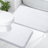 image:imageOLANLY Bathroom Rugs Sets 2 Piece Soft Absorbent Chenille Bath Mats and UShaped Contour Toilet Mat Area Rug Set Machine Washable Bath Carpet Home Decor Accessories 30x2024x20 GreyWhite