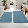 image:imageOLANLY Bathroom Rugs Sets 2 Piece Soft Absorbent Chenille Bath Mats and UShaped Contour Toilet Mat Area Rug Set Machine Washable Bath Carpet Home Decor Accessories 30x2024x20 GreyAiry Blue