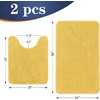 image:imageOLANLY Bathroom Rugs Sets 2 Piece Soft Absorbent Chenille Bath Mats and UShaped Contour Toilet Mat Area Rug Set Machine Washable Bath Carpet Home Decor Accessories 30x2024x20 GreyYellow