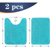 image:imageOLANLY Bathroom Rugs Sets 2 Piece Soft Absorbent Chenille Bath Mats and UShaped Contour Toilet Mat Area Rug Set Machine Washable Bath Carpet Home Decor Accessories 30x2024x20 GreyAqua Sky