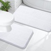 image:imageOLANLY Bathroom Rugs Sets 2 Piece Soft Absorbent Chenille Bath Mats and UShaped Contour Toilet Mat Area Rug Set Machine Washable Bath Carpet Home Decor Accessories 30x2024x20 GreyWhite