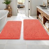 image:imageOLANLY Bathroom Rugs Sets 2 Piece Soft Absorbent Chenille Bath Mats and UShaped Contour Toilet Mat Area Rug Set Machine Washable Bath Carpet Home Decor Accessories 30x2024x20 GreyCoral