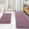 image:imageOLANLY Bathroom Rugs Sets 2 Piece Soft Absorbent Chenille Bath Mats and UShaped Contour Toilet Mat Area Rug Set Machine Washable Bath Carpet Home Decor Accessories 30x2024x20 GreyDeep Plum