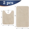image:imageOLANLY Bathroom Rugs Sets 2 Piece Soft Absorbent Chenille Bath Mats and UShaped Contour Toilet Mat Area Rug Set Machine Washable Bath Carpet Home Decor Accessories 30x2024x20 GreySand